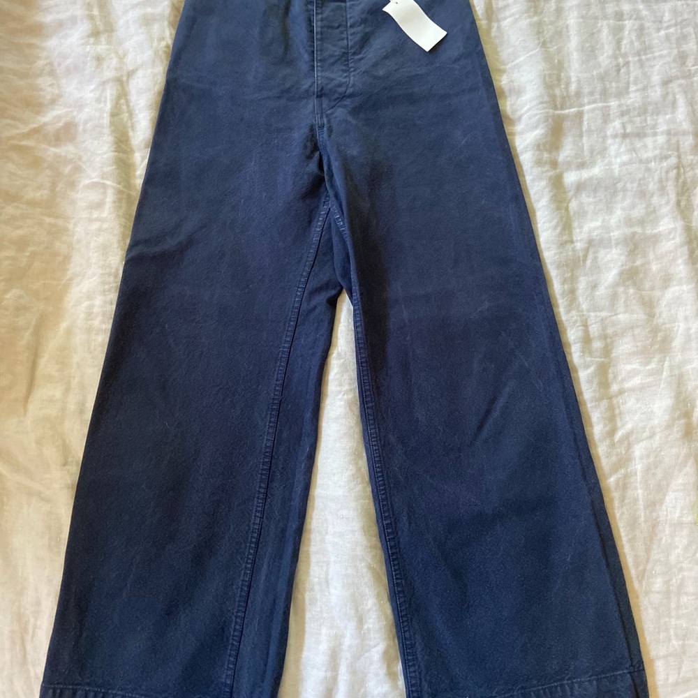 Jesse Kamm Wide Leg Pants in Navy Blue